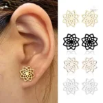 Boucles d'oreilles en fleur de vie, style minimaliste