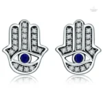 Boucles d'oreilles Hamsa en argent