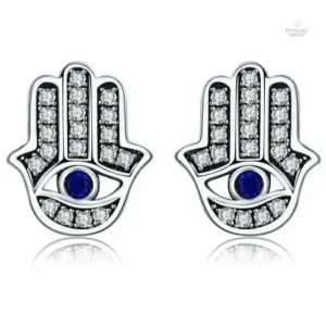 Boucles d'oreilles Hamsa en argent
