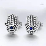 Boucles d'oreilles argent inspirées de la main Hamsa