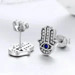 Accessoire mode argent à motif Hamsa