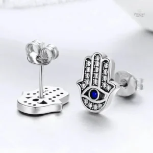 Accessoire mode argent à motif Hamsa