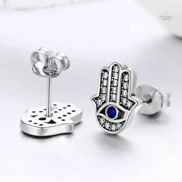 Accessoire mode argent à motif Hamsa