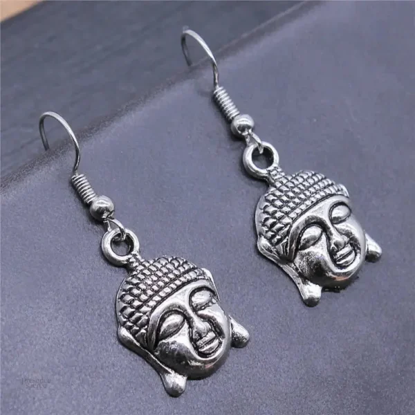 Bijoux Bouddha, élégantes boucles d'oreilles en métal