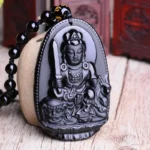 Collier Bouddha en obsidienne pour spiritualité