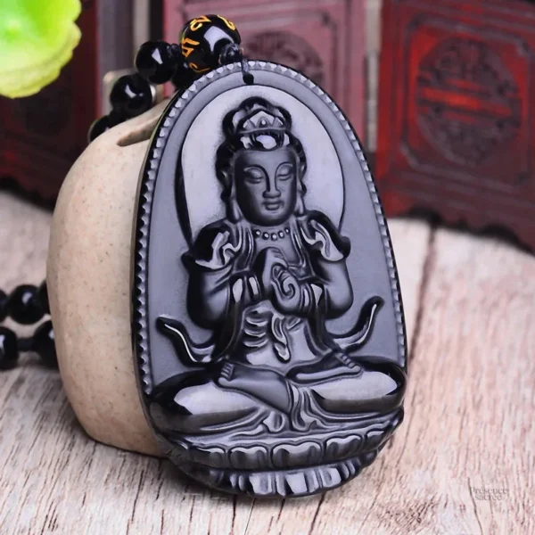 Pendentif spirituel en obsidienne noir