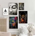 Bouddha poster souriant, tableau décoratif apaisant