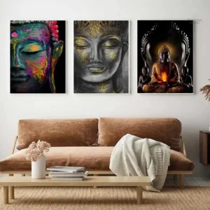 Poster Bouddha souriant, art mural inspirant