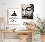 Tableau Bouddha avec sourire heureux, décoration zen
