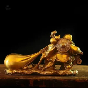 Statue de Bouddha Rieur avec sac et sourire
