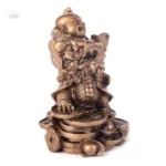 Statue zen tortue et dragon avec Bouddha souriant