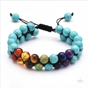 Bracelet 7 Chakras Double en pierres naturelles
