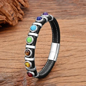 Accessoire spirituel en cuir, harmonisation des chakras
