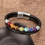 Bracelet bien-être 7 chakras, design masculin