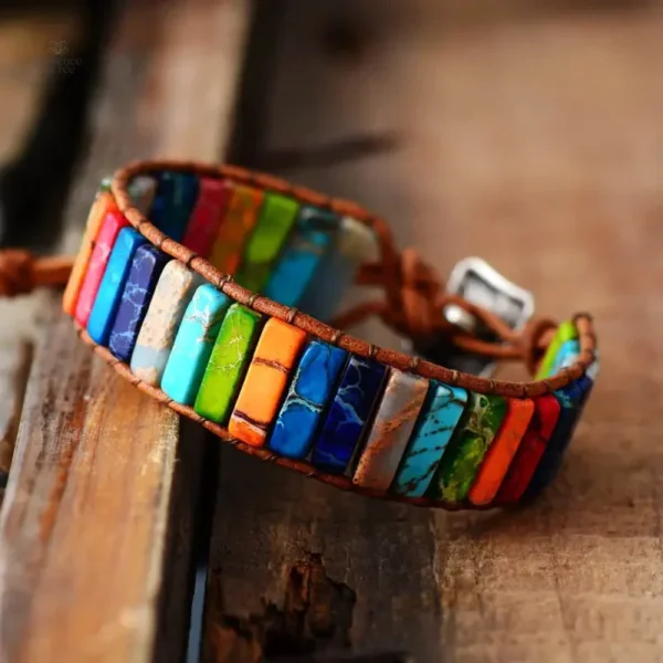 Bijou 7 Chakras en Jaspe, couleur naturelle et énergie équilibrante