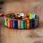 Bracelet Jaspe aux 7 Chakras, outil pour la méditation et la sérénité