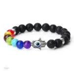 Accessoire spirituel avec bracelet 7 chakras Hamsa