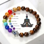 Bracelet Hamsa avec 7 chakras colorés