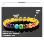 Bracelet 7 Chakras avec symboles d'équilibre