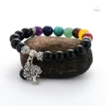 Bracelet spirituel 7 chakras avec design arbre de vie
