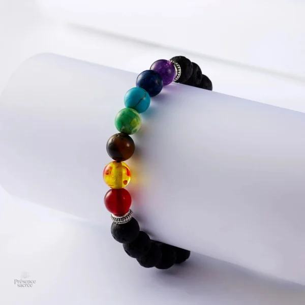 Bracelet énergétique aux 7 chakras avec pierres naturelles