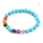 Accessoire spirituel avec 7 pierres chakras colorées