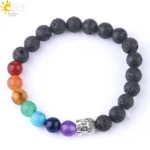 Bracelet artisanal à tête de Bouddha et pierres énergétiques