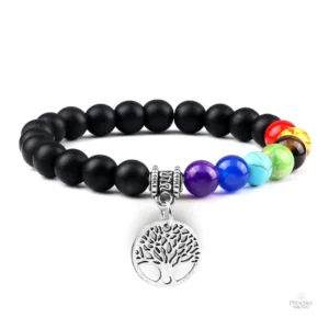 Bracelet 7 Chakras avec breloque arbre