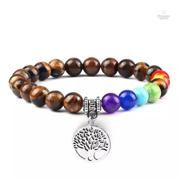 Bracelet d'équilibre 7 chakras avec breloque décorative