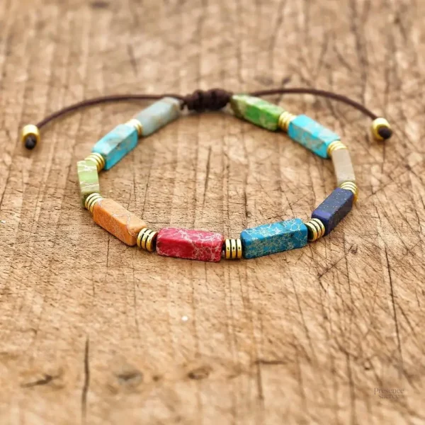Bracelet chakras en pierres authentiques pour femme