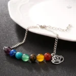 Accessoire spirituel : bracelet 7 chakras en argent
