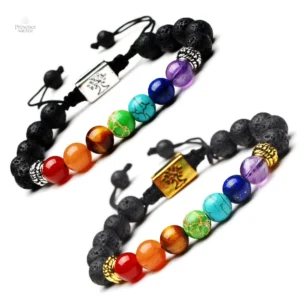 Bijou énergisant : Bracelet Pierre de Lave et Chakras