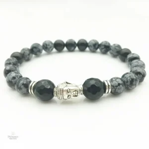 Bracelet Agate Tête de Bouddha en pierre naturelle