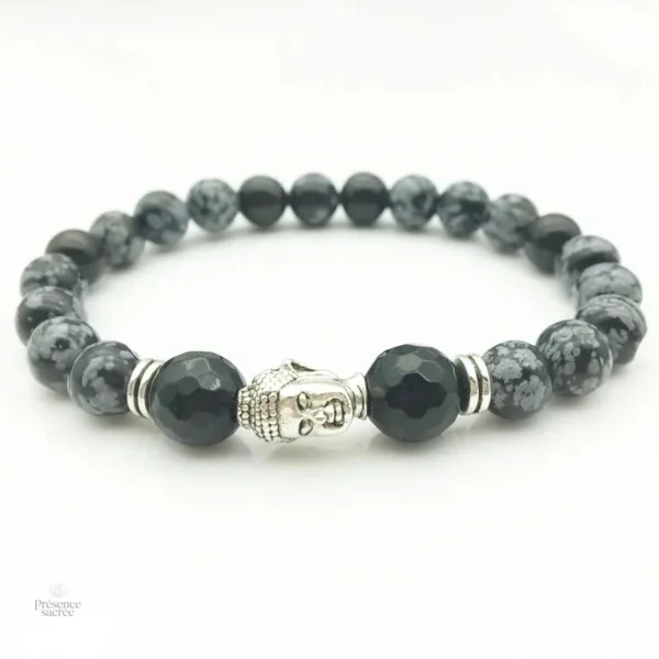 Bracelet Agate Tête de Bouddha en pierre naturelle