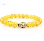Bracelet Bouddha en Citrine avec motif de Bouddha