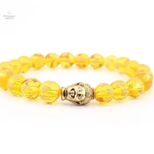 Bracelet Bouddha en Citrine avec motif de Bouddha