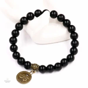 Bracelet spirituel avec symbole Om et charme Bouddha