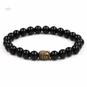 Bijou zen avec tête de Bouddha et motif sacré Om