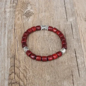 Bracelet Bouddha en bois cylindrique