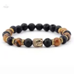 Bracelet en Pierre de Lave avec motif Bouddha