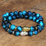 Accessoire Bouddha en perles et œil de tigre