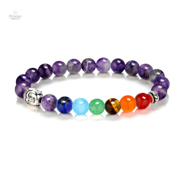 Bracelet multicolore avec motifs bouddhistes