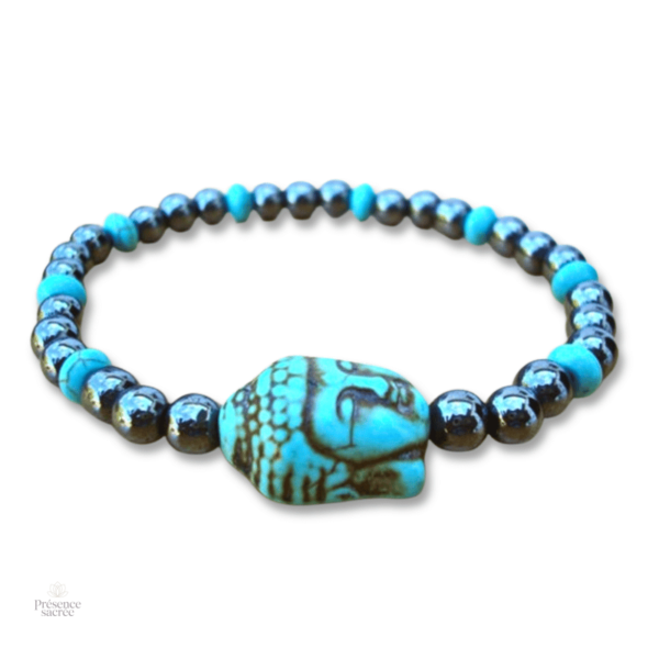 Bracelet Bouddha tibétain en pierre turquoise