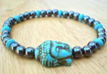 Bracelet en pierre turquoise pour méditation et bien-être