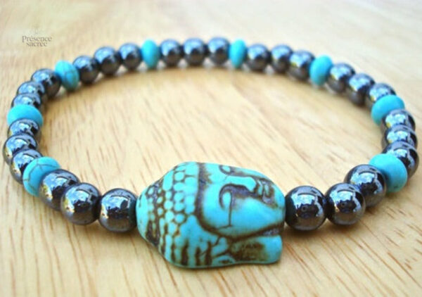 Bracelet en pierre turquoise pour méditation et bien-être
