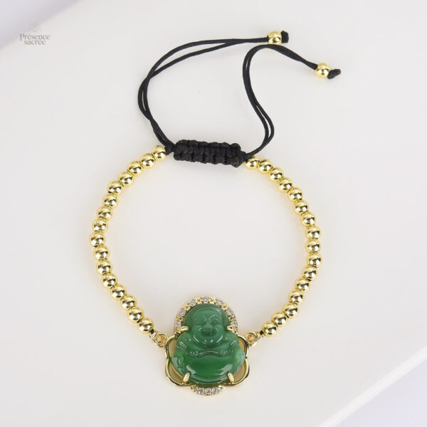 Bracelet paisible Bouddha, finition zircon
