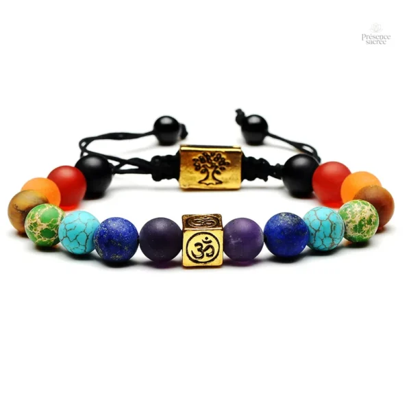 Bracelet Arbre de Vie avec motifs Om et 7 chakras