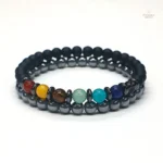 Bracelet Chakra Hématite en pierres naturelles pour l'équilibre énergétique