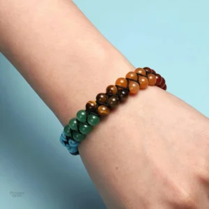 Accessoire spirituel, bracelet en perles représentant les 7 chakras