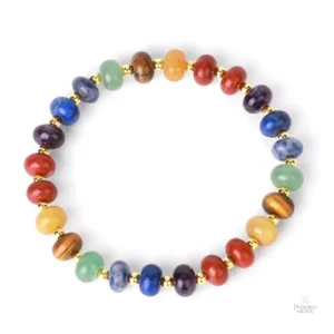 Bracelet naturel 7 chakras en perles colorées